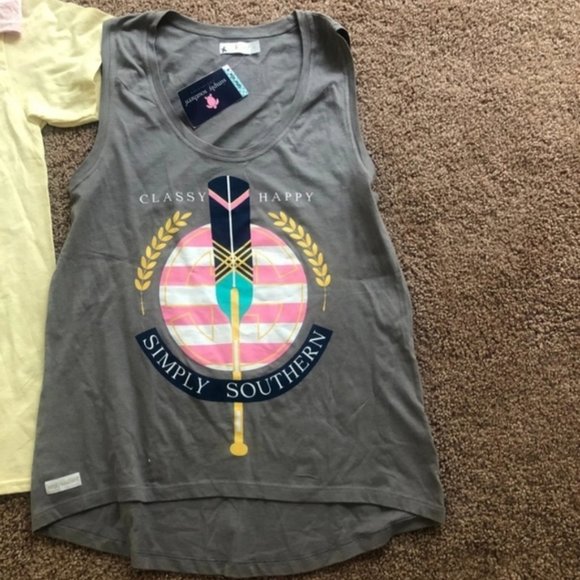 Simply Southern Classy Happy Oar Tank Top SMALL - Picture 2 of 4